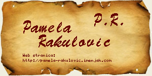 Pamela Rakulović vizit kartica